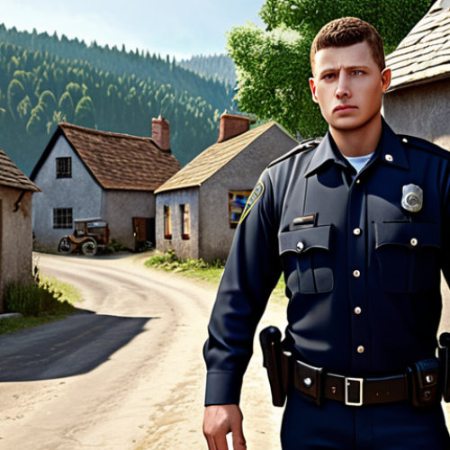 Home 8 ** James Raynor as a young law enforcement officer in a small village, upholding peace with dedication.
**