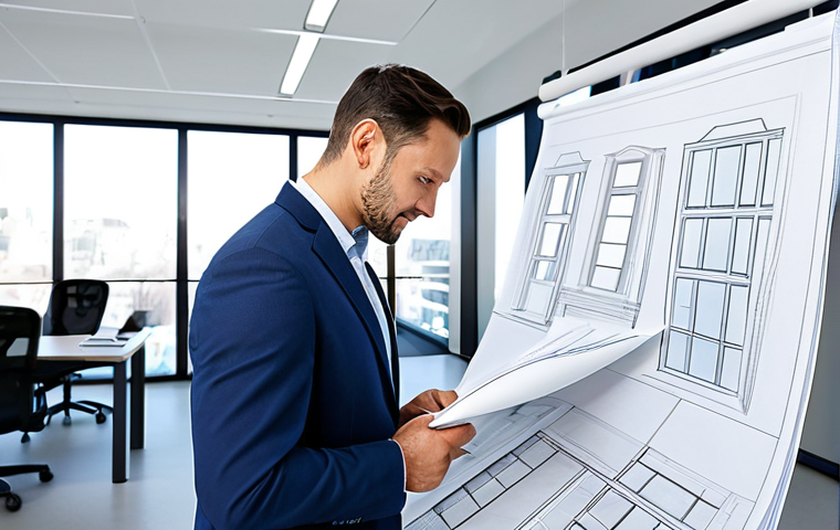 **

"A professional architect, fully clothed in a modest business outfit, reviewing blueprints in a bright, modern office space. Safe for work, appropriate content, perfect anatomy, natural proportions, well-formed hands, family-friendly."

**